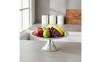 Beaded Trim Dessert Stand Sturdy Silver Pedestal Stand Food Safe