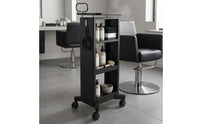 Salon Trolley Metal Rolling Cart Open Shelving for Stylists