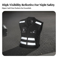 Motorcycle Reflective Vest Wear-Resistant Biker Safety Vest Safeguarding Clothing Long-Lasting Fastener Closure for Night