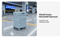 Front Accessibleing Compartment Sit-on Trolley for Children Large Capacity Wheeled Baggage Quiet Wheels Travel Container Built-in Combination Lock for Parents, Families, Toddlers, Vacation, Airport, Train Station