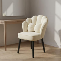 Petal Back Vanity Chair Includes Pillow Velvet Makeup Chair Space Saving