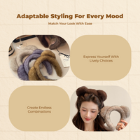 Women's Plush Teddy Headband Elastic Comfortable Decorative