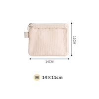 3 Pieces Doubledouble-Panel Breathable Pouch Transparent Design Mesh Outing