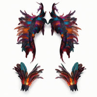 Feather Costume Shawl with Wrist Cuffs Lightweight Feather Shawl Soft for Party