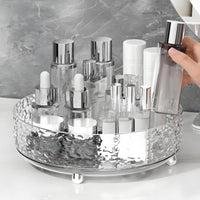 Large Capacity Rotating Makeup Organizer Easy to Clean Rotating Cosmetic Organizer Accessible Top Design for Bathroom Counter, Kitchen