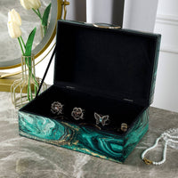 2 Pieces Jewelry Box with Hinged Lid Tabletop Storage Decorative for Gift