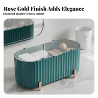 Dustproof Lidded Cosmetic Organizer Transparent Design Makeup Sponge and Swab Container Multi-Compartment for Women, Dressing Table, Dresser