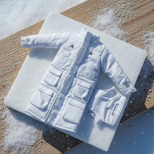 1/6 Scale Jacket Set Quilted Miniature Puffer Jacket Action Figure Long Coat Detachable High Collar Miniature Figure Coat