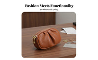Pleated Coin Purse Small Size Mini Change Wallet Double Fastener Pouch Multi-Functional Zip Coin Pouch Minimalist Design