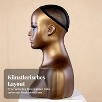 Mannequin Head with Shoulders Built-in Ears Smooth Surface Tabletop Bust Female Mannequin Bust for Photography