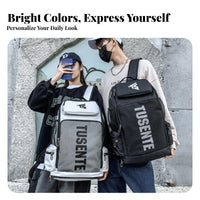 Multi-Compartment Large Capacity Sports Backpack Long-Lasting Oxford Material Letter Print School Bag Versatile Carry Options