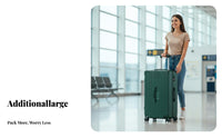 Large Capacity Ribbed Hardside Suitcase Long-Lasting Trolley Case Wheels Rolling Luggage Scratch-Resistant for Travelers, Vacationers, Business Professionals, Vacation, Airport, Train Journeys, Week-Long Getaways