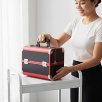 Aluminum Makeup Case Lockable Travel Vanity Box Large Capacity for Hairstylists