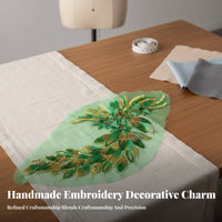 Fine Workmanship Peacock Tail Embroidery Embellishment Hand Sewn Application Sequin Feather Embellishment Elegant Design for Dancers
