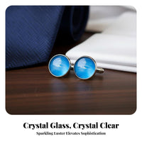 2 Pieces Galaxy Glass Cufflinks Great Gift Idea Galaxy Cufflinks Hand-Crafted
