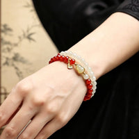 Red Agate Bracelet New Chinese Design Jade Gourd Bracelet Gift Idea for Birthday