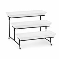 3-Tier Dessert Stand Melamine Trays Tableware Easy to Clean