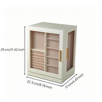 Rotating Jewelry Box Hanging Hooks Swivel Jewelry Cabinet Gold-Tone Handles