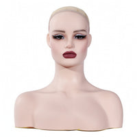 Hairpiece Head with Shoulders Sturdy Mannequin Bust Realistic Mannequin Head with Shoulders for Salons