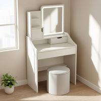 Small Dressing Table Set Space-Saving Design Cosmetic Vanity with Drawers