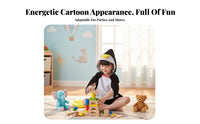 children's Penguin wholesie Hooded Penguin Jumpsuit Soft and Comfortable for Girls