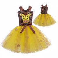 Giraffe Tutu Costume Layered Tulle Skirt Creature Princess Outfit Lined Top