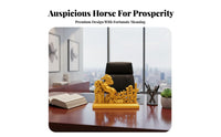 Business Opening Gift Feng Shui Horse Ornament Traditional Design Horse with Wealth Statue Cultural Artistry for Office, Living Room, Shop