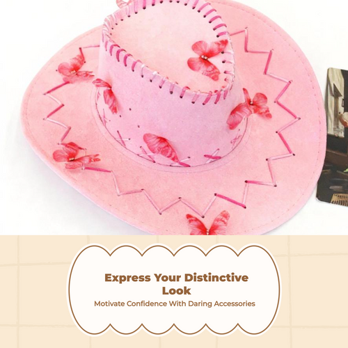 Cowboy Hat Set, Rose Glow, Bandana, Glasses, Party Costume