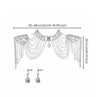Bridal Shoulder Chain Elegant Rhinestone Shoulder Chain Fringe Chains Dress Accessory for Wedding