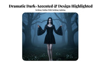 Black Bell Sleeve Dress Vintage Inspired Gothic Mini Dress Heart-Shaped Neckline