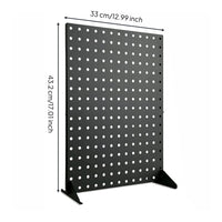 Metal Pegboard Display Stand Space-Saving Metal Pegboard Display Stable Base Freestanding Perforated Panel for Retailers, Market Stalls, Entryway