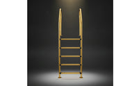 Gold-Toned Stainless Steel Pool Ladder Corrosion-Resistant Pool Ladder with Non-Slip Steps Heavy-Duty Sturdy for Homeowners