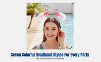 Flamingo Palm Tree Headband, Hawaiian Exotic Beach, Floral Party Hairband, Random Design