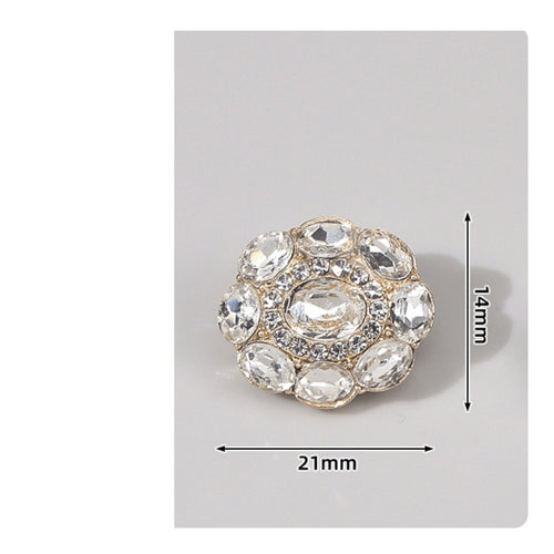 Crystal Flower Buttons Sparkling Crystal Flower Button Versatile