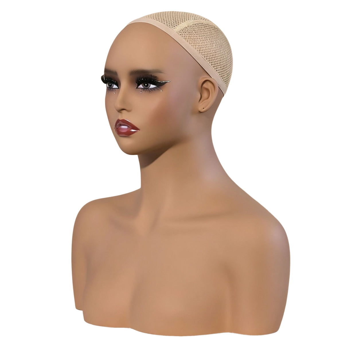 Skin-Tone Mannequin Bust Stable Head and Shoulders Bust Elegant for Showcases
