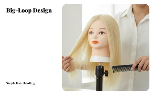 Hair Mannequin Head Can Be Dyed and Lightened Hairdressing Practice Head Washable Hair Styling Mannequin for Hairstylists