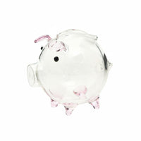 Clear Glass Piggy Bank Small Size Glass Piggy Bank Mini Pig Coin Box Sleek Feel Transparent Piglet Figurine for Nursery