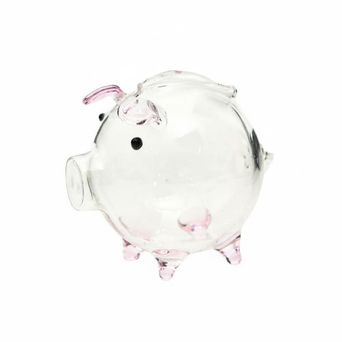 Clear Glass Piggy Bank Small Size Glass Piggy Bank Mini Pig Coin Box Sleek Feel Transparent Piglet Figurine for Nursery