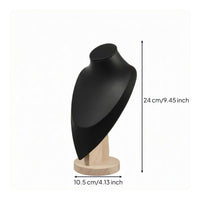 Human Bust Necklace Stand Round Base Wooden Necklace Display Bust