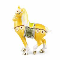 Jeweled Accents Horse Jewelry Box Enameled Horse Trinket Box