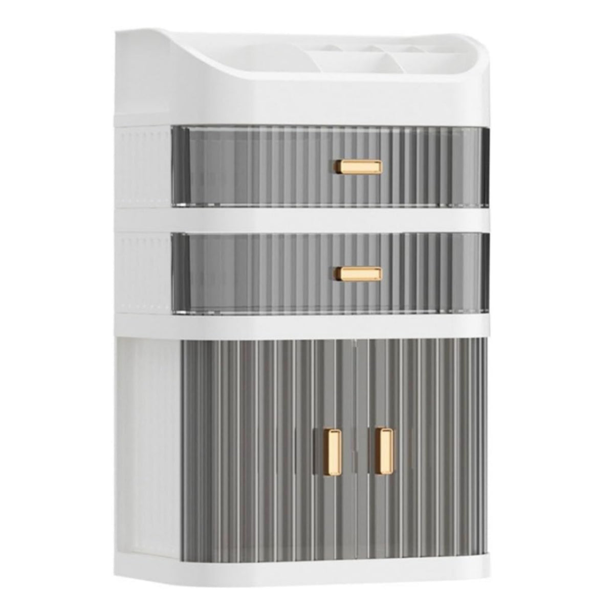 Dustproof Vanity Organizer Multi-Layer Makeup Storage Drawer Clear Design Cosmetic Display Case for Dressing Table
