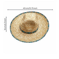 Mexican Sombrero Lightweight Wide Brim Straw Hat Breathable for Outdoor, Party