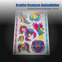 Feathered Creature Halloween Fluorescent Limb Skin Decal Sticker, Creative 3D