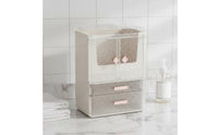 Desktop Cosmetic Storage Box Elegant Design Vanity Countertop Organizer Waterproof Skincare Display Case with Lid for Women