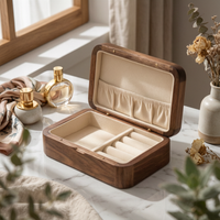 Jewelry Box with Hinged Lid Divided Wooden Jewelry Box Decorative for Women