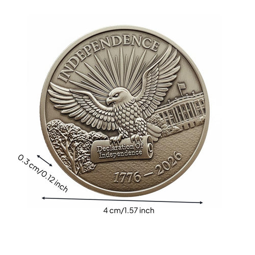 United States Independence 250th Anniversary Coin Antique Silver Finish