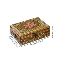 Carved Jewelry Box with Latch Handcrafted Look Wooden Jewelry Box with Mirror for Dresser, Bedside Table