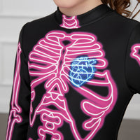Luminous Skeleton Jumpsuit Luminous Glow in the Dark Skeleton Jumpsuit Death Head Print Bodysuit for Kids, Cosplay, Party, Stage