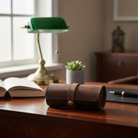 3-Watch Storage Roll Portable 3-Compartment Watch Roll Case Soft Safeguarding Interior Handmade for Men, Display