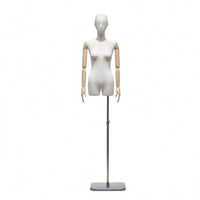 Half-Body Female Mannequin Telescopic Clothing Form Mirrored Base